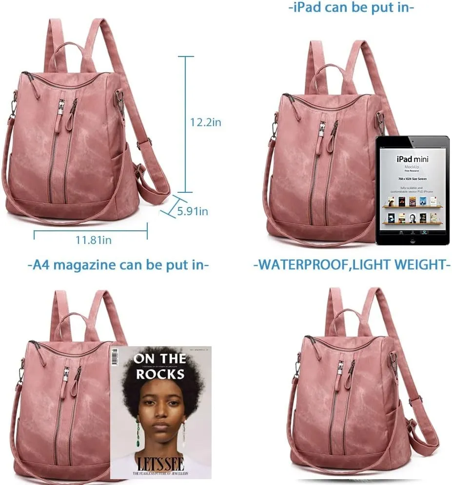 Backpack Purse for Women, Women Backpack Purse Small Leather Waterproof Anti-theft Shoulder Bags Handbags Ladies