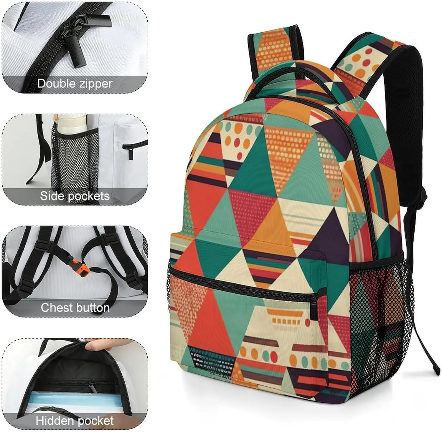 Backpacks Bright Colors And Stripes Travel Bag Laptop Backpack Casual Daypack for Weekender Business Hiking