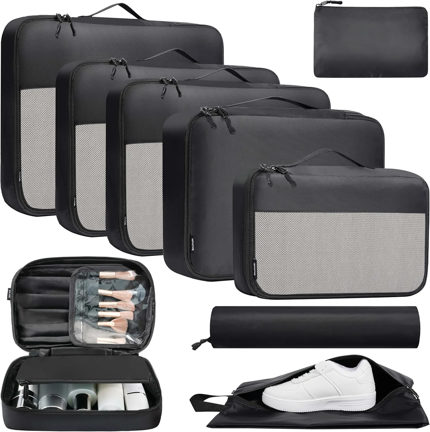 BAGAIL 8 Set/9 Set Packing Cubes Luggage Packing Organizer for Travel, Suitcase Packing Bags for Travel Accessories