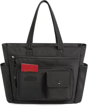 BAGSMART Small Tote Bag for Women, Lightweight Zippered Travel Handbag Casual Purse for Work