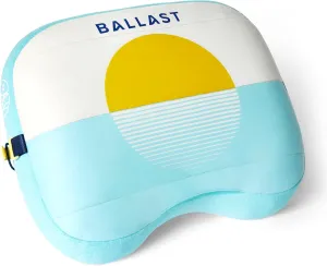 Ballast Beach Pillow – Comfy, Durable & Compact, Stays Put on Windy Beaches with Patented Sand Pouch, Inflatable Pillow for Beaches, Pools, Camping, Festivals and Travel (Golden Sunrise)