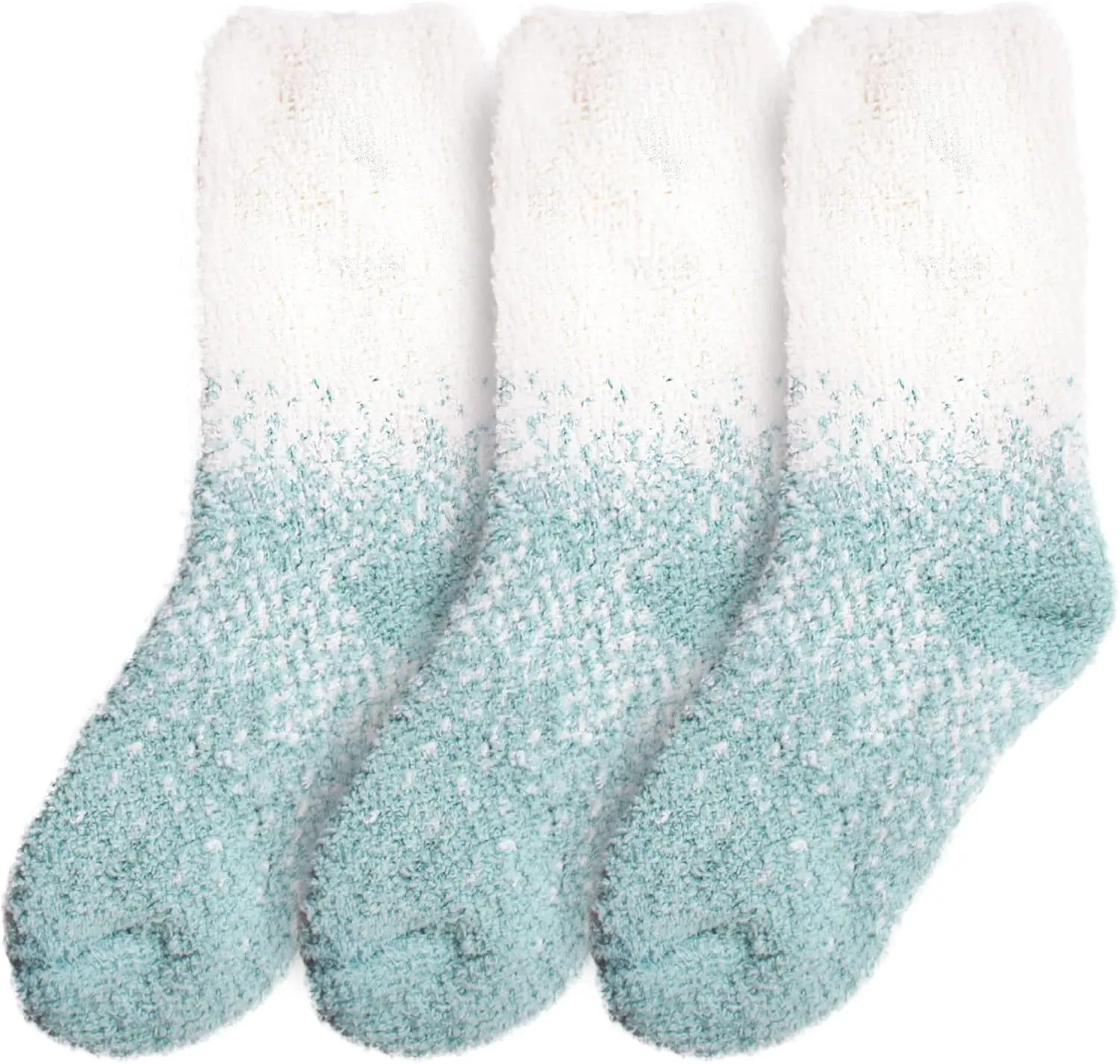 BambooMN Womens Fuzzy Colorful Socks - 3 Pair Packs