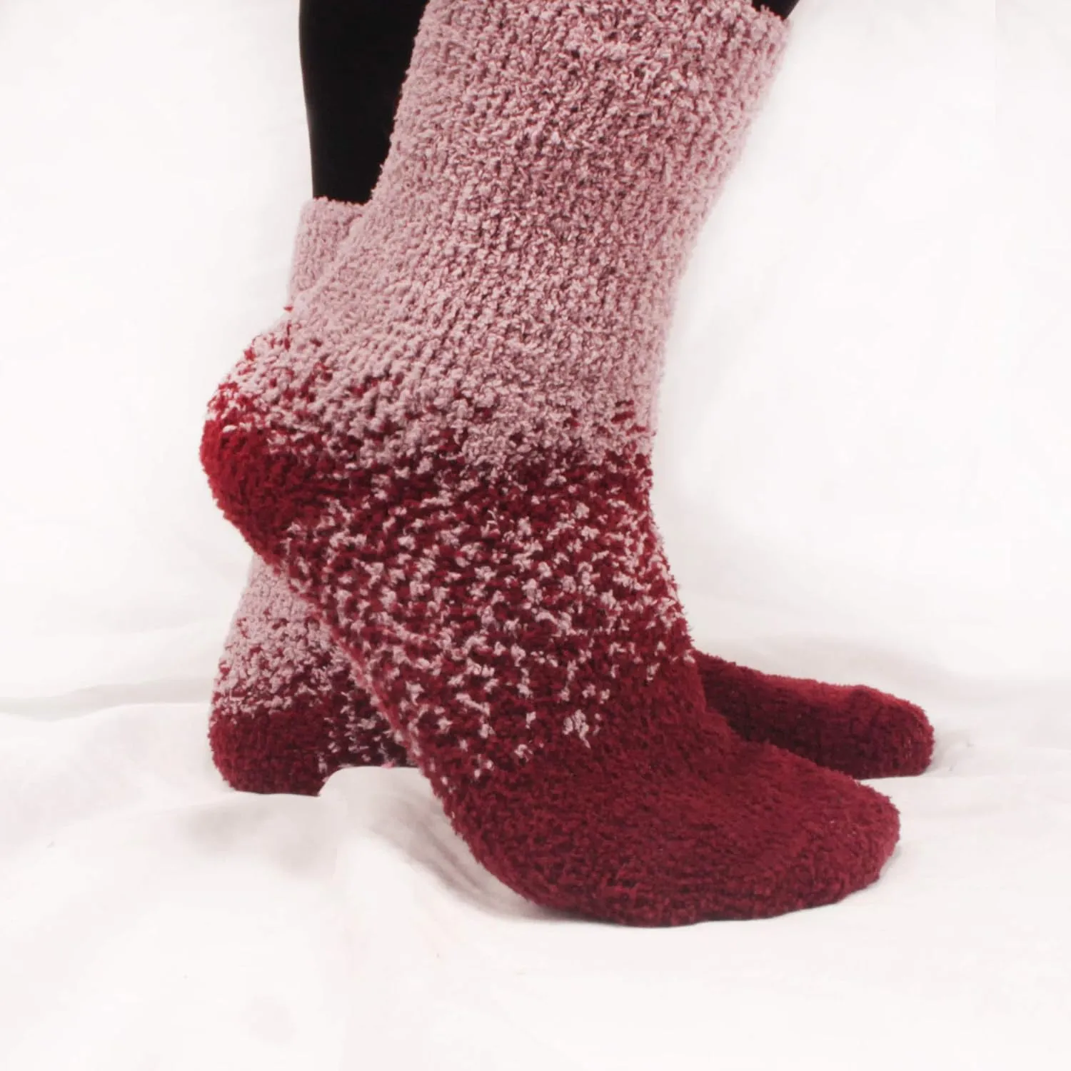 BambooMN Womens Fuzzy Colorful Socks - 3 Pair Packs