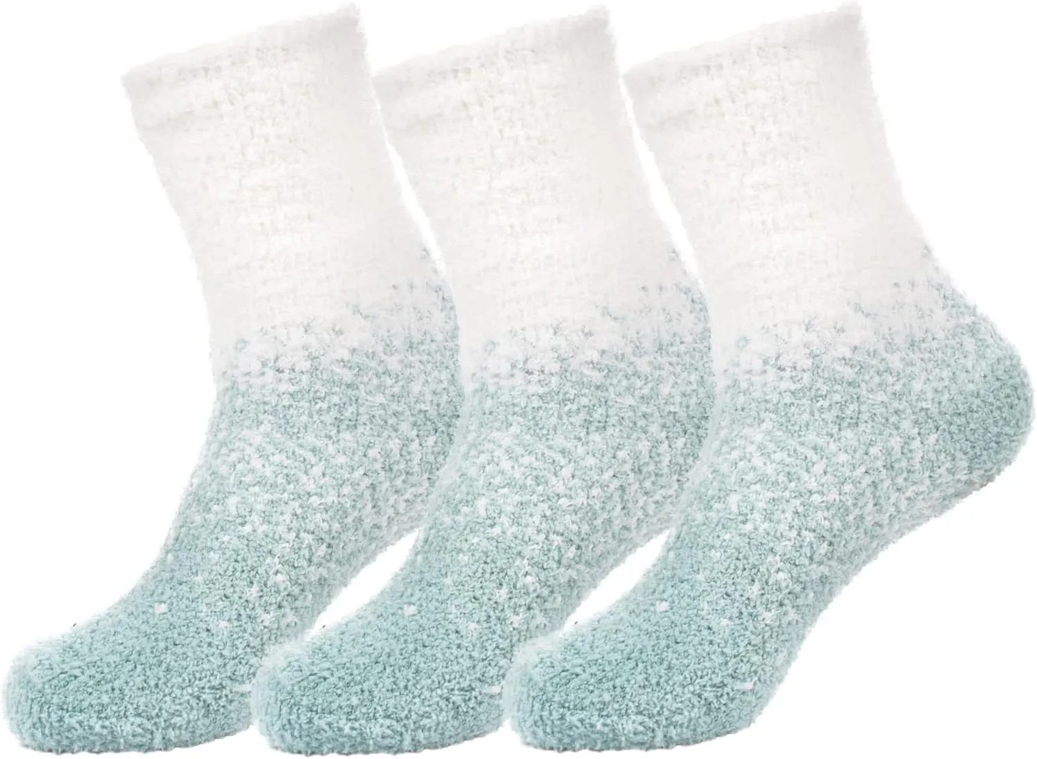 BambooMN Womens Fuzzy Colorful Socks - 3 Pair Packs