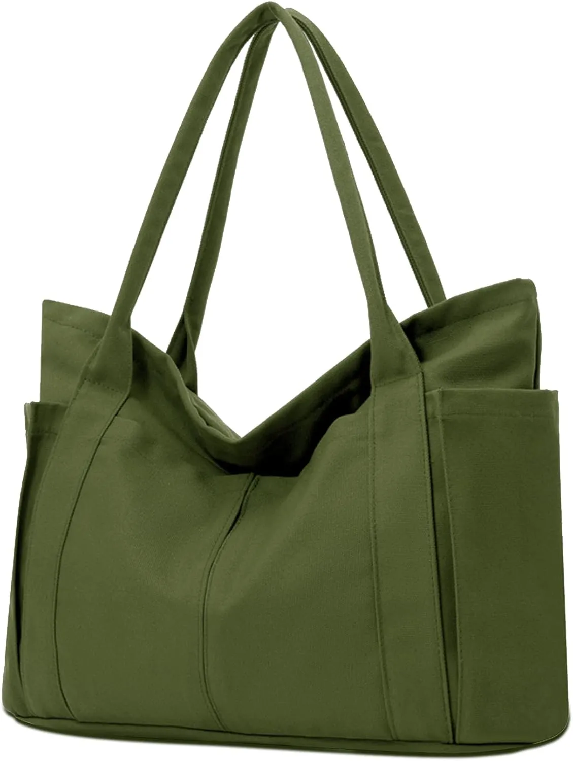BAPHITY Large Canvas Tote Bag for Women With Pockets,Shoulder Bag Everyday Handbags for Work, Travel Essentials Carry On Bag