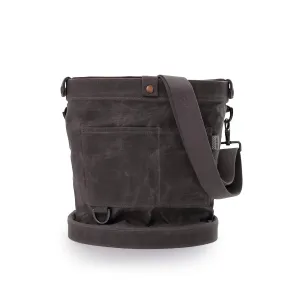 Barebones Foraging Bag - Gardening Bag for Harvesting Plants And Fruit Picking - Small Waxed Canvas Tote With Convertible Straps - Water-resistant Garden Tote (Slate Gray)