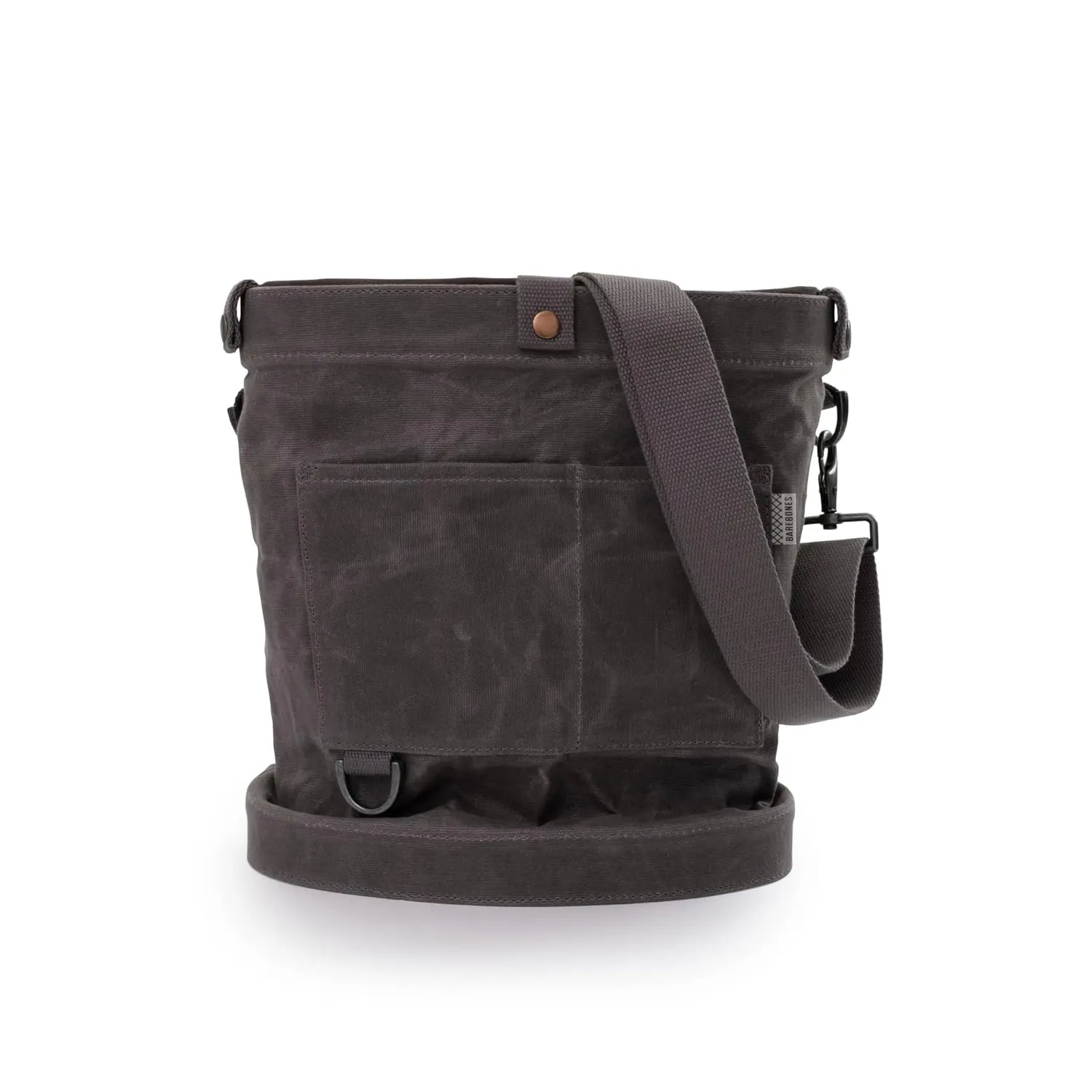 Barebones Foraging Bag - Gardening Bag for Harvesting Plants And Fruit Picking - Small Waxed Canvas Tote With Convertible Straps - Water-resistant Garden Tote (Slate Gray)