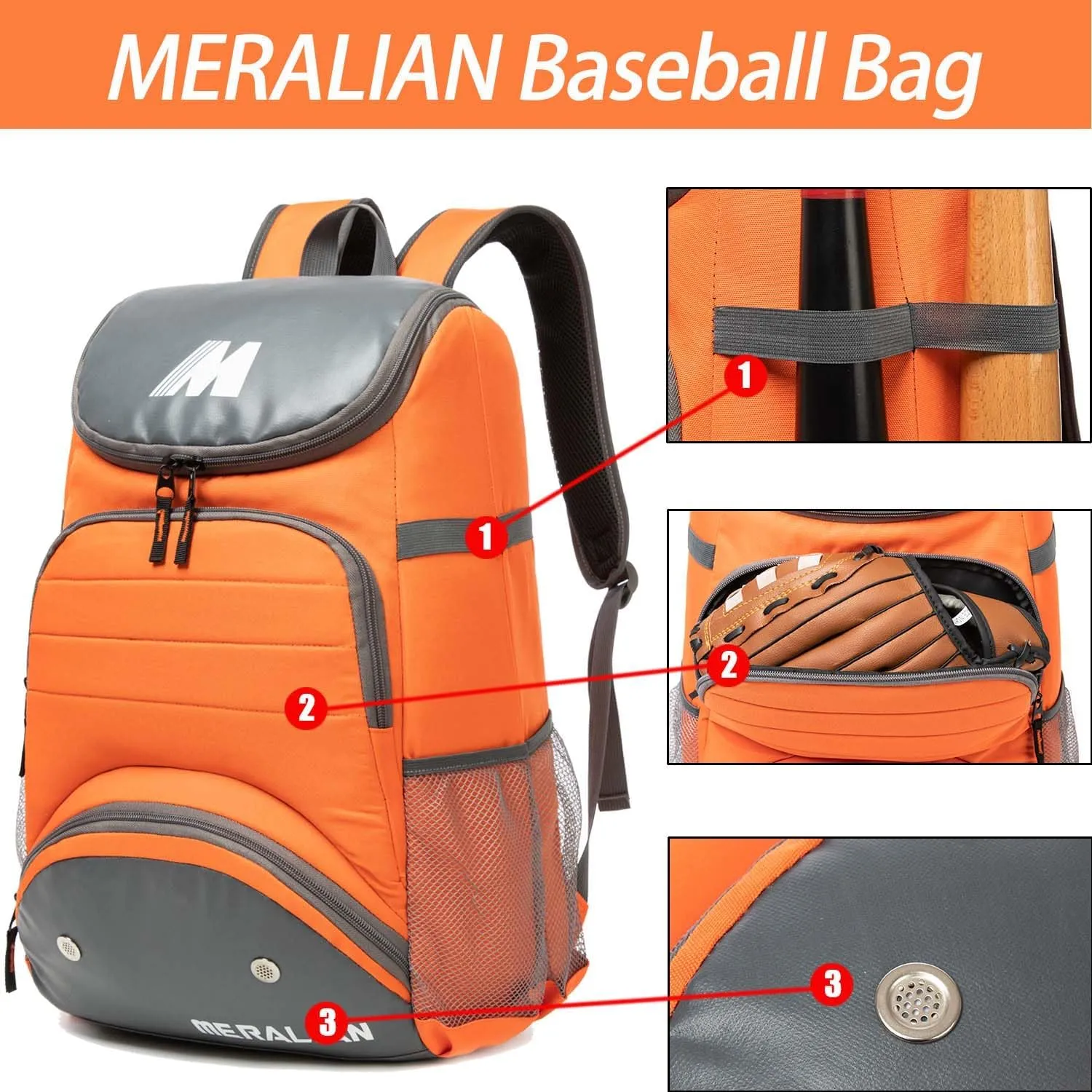 Baseball Bag - Lightweight Softball & T-Ball Backpack with Shoe Compartment for Equipment & Gear