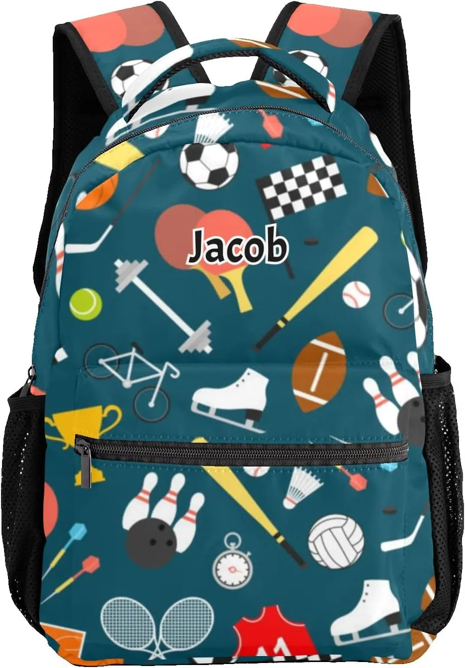Baseballs Soccer Personalized Kids School Backpack Custom for Boys Girls Primary Daypack School Bookbag Travel Bag