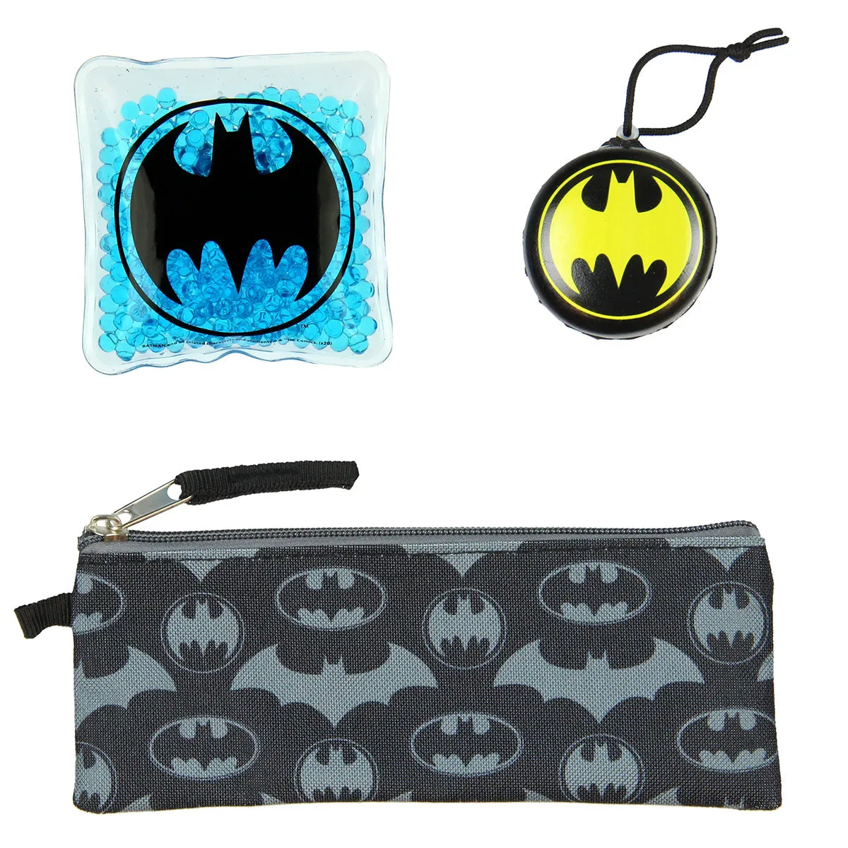 Batman Kids 16" Backpack 5 PC Classic Comic Design Combo Set