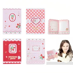 BB FUN HOUSE 4-Subject Notebook, 4-Packs Strawberry Garden Transperant PVC Cover Cute Notebook, 4.1 * 5.5inch 64 Colorful Pages Girl's Diary Notebook Unknown Binding