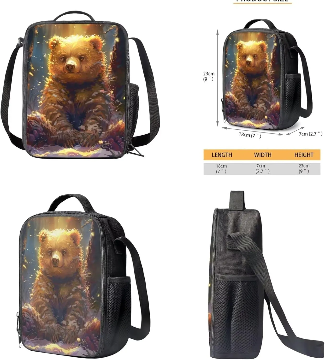 Bear Preschool Backpack for Girls With Lunch Box Supplies Essentials Aesthetic Bookbag School Bag for Girls 8-10 Sweet Gift for Various Occassions Like Easter,Christmas,Thanksgiving