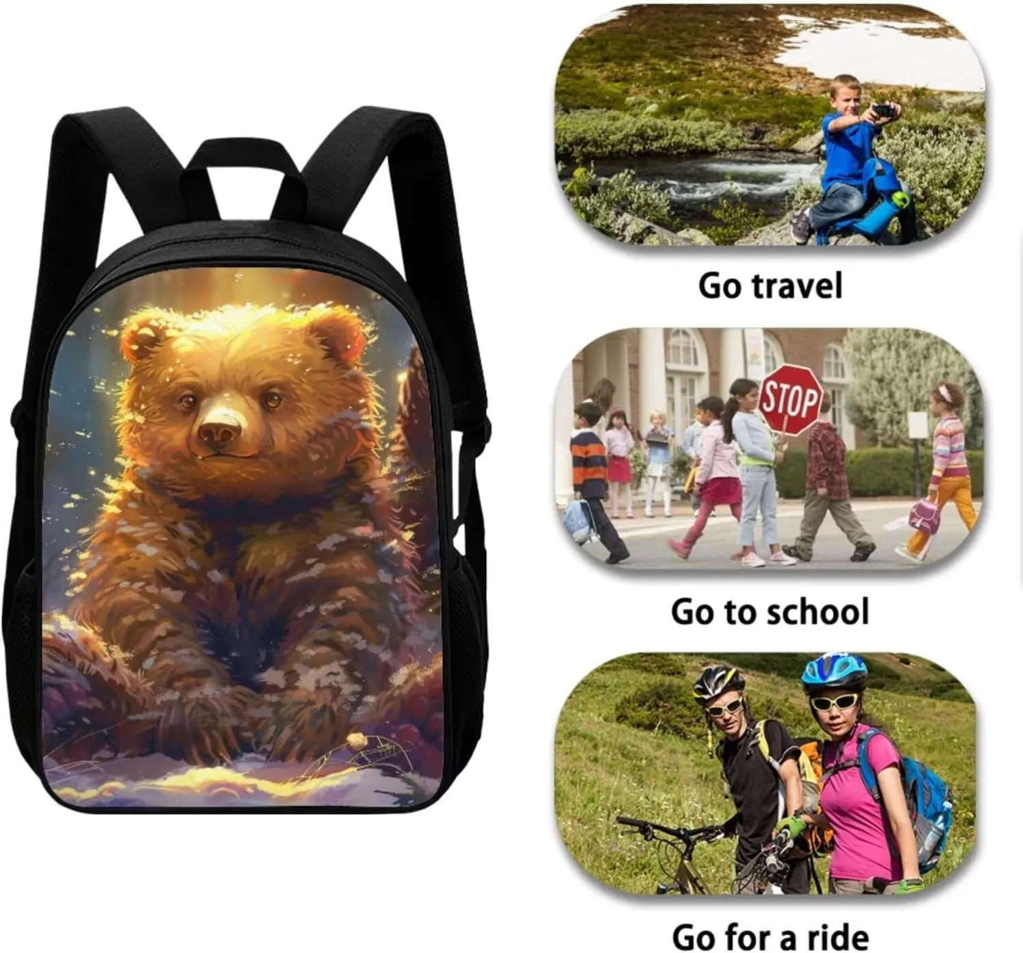 Bear Preschool Backpack for Girls With Lunch Box Supplies Essentials Aesthetic Bookbag School Bag for Girls 8-10 Sweet Gift for Various Occassions Like Easter,Christmas,Thanksgiving