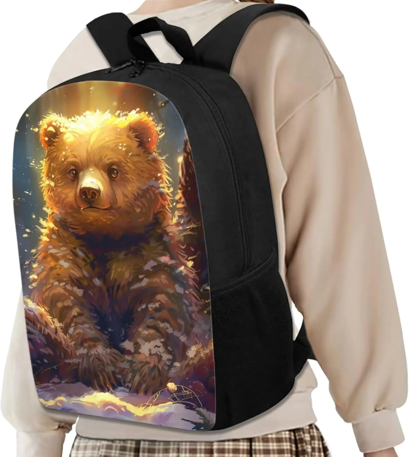 Bear Preschool Backpack for Girls With Lunch Box Supplies Essentials Aesthetic Bookbag School Bag for Girls 8-10 Sweet Gift for Various Occassions Like Easter,Christmas,Thanksgiving
