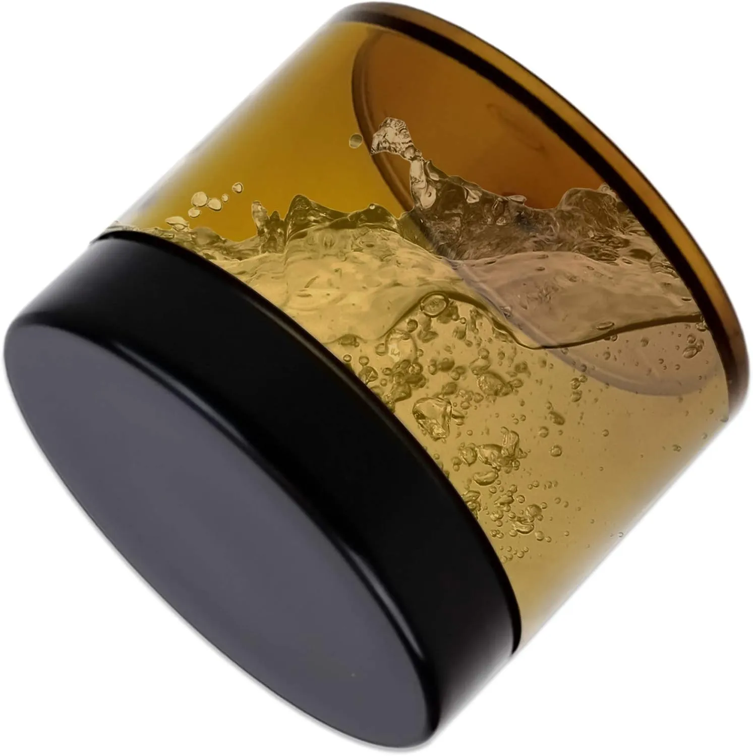 Beauticom 2 oz./ 60 Grams/ 60 ML (Quantity: 36 Packs) Thick Wall Round Amber Plastic Leak-Proof Jars Container with Black Lids for Cosmetic, Lip Balm, Lip Gloss, Creams, Lotions, Liquid