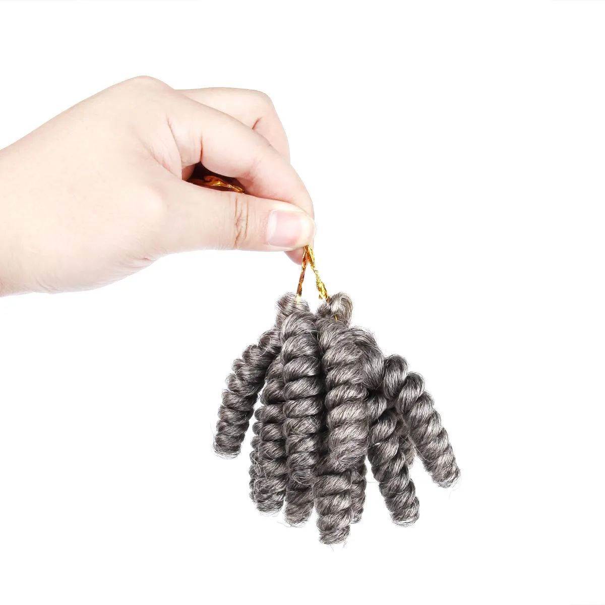 BECUS 3Packs 10inch Black Short Crochet Hair for Black Women Bouncy Crochet Braids Synthetic Braiding Hair Extensions Curl(8mm) Tapered Cut(Black Mixed Gray #M/60)