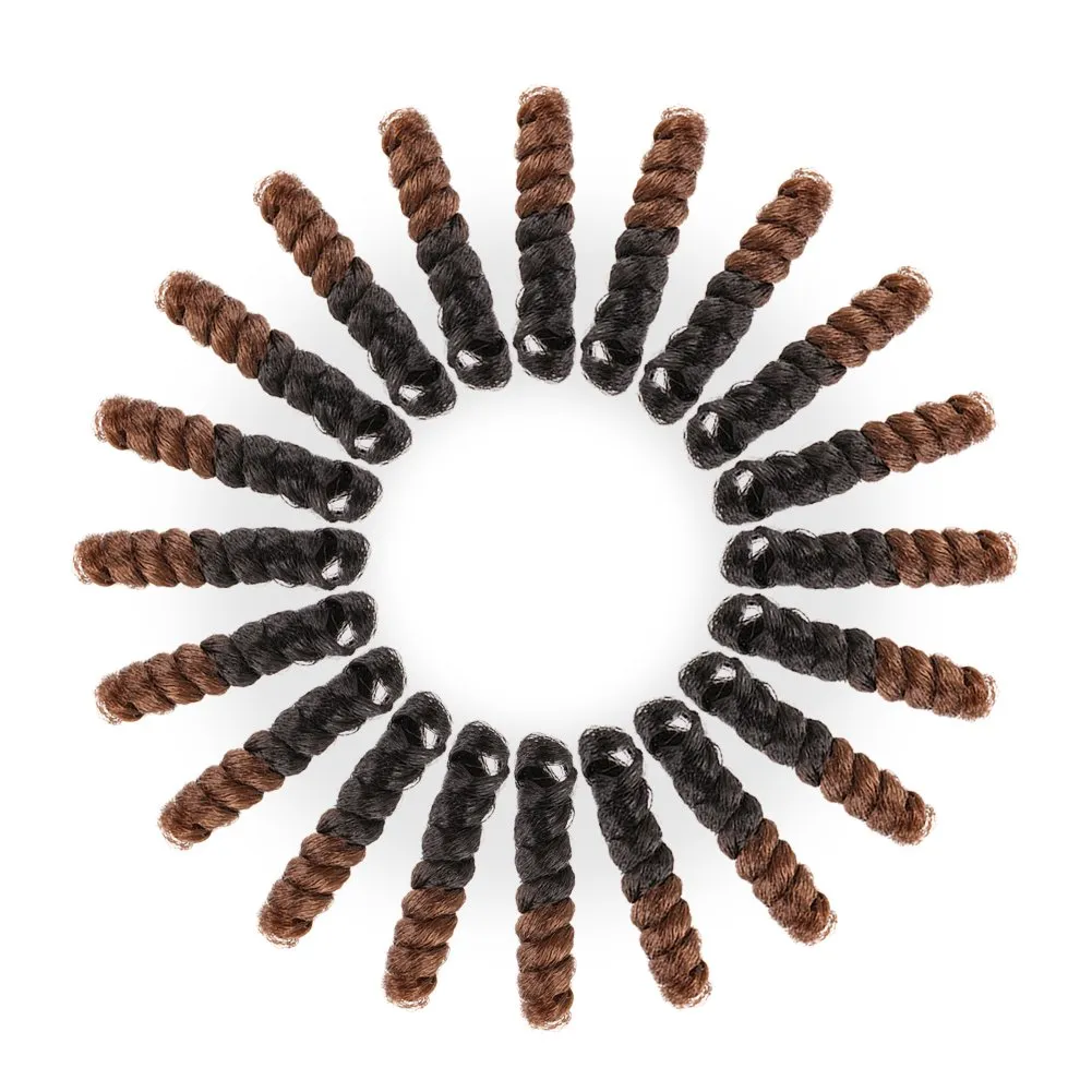 BECUS 3Packs 10inch Crochet Braids Hair for Black Women Synthetic Short Braiding Diameter (8mm) Cut Wand Hair(#1B Natural Black/Brown)