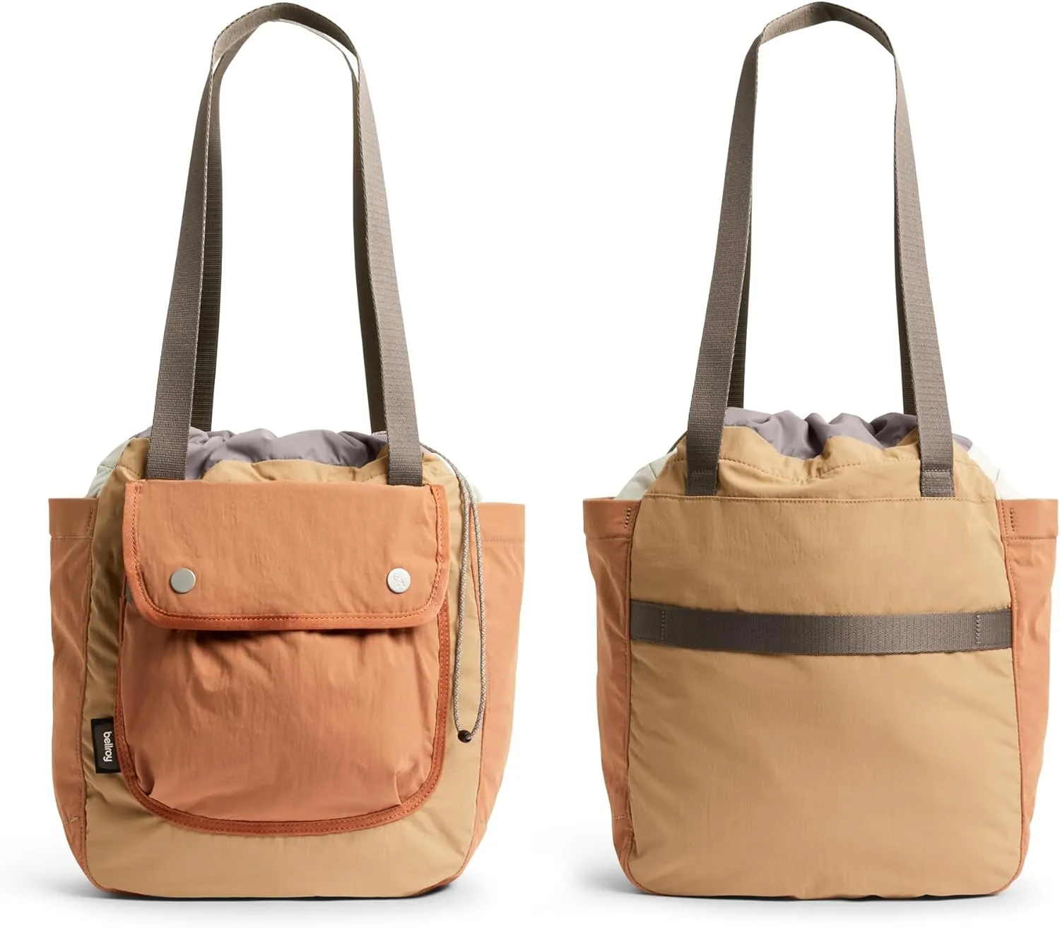 Bellroy Cinch Tote (16 liter lightweight tote bag with external organization, pop pockets, a luggage pass-through, and effortless draw-cord closure) - SandDune