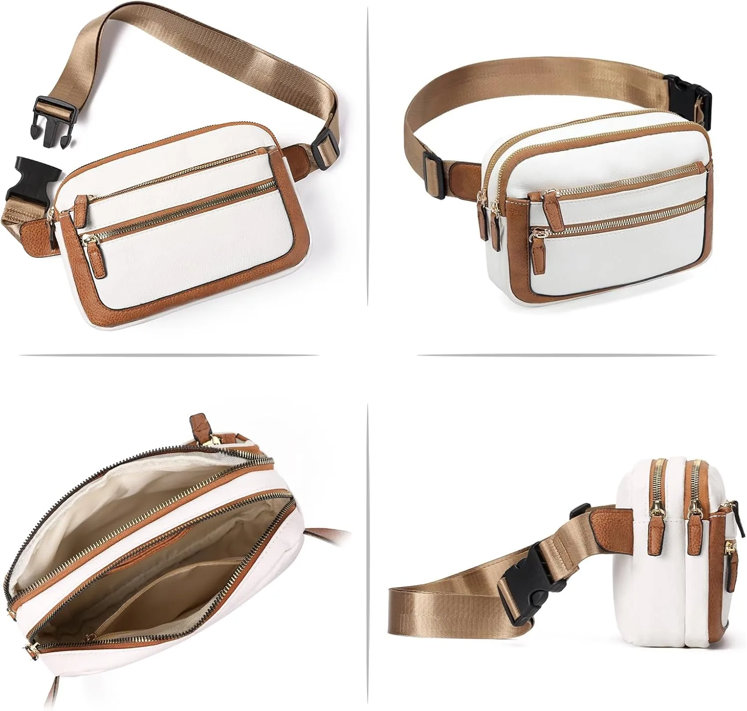 Belt Bag for Women Fanny Pack Crossbody with Adjustable Strap Fashion Leather Waist Packs