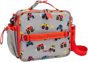 Bentgo Kids Lunch Bag - Durable, Double-Insulated Lunch Bag for Kids 3 ; Holds Lunch Box, Water Bottle, & Snacks; Easy-Clean Water-Resistant Fabric & Multiple Zippered Pockets (Trucks)