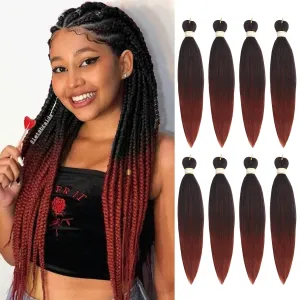 Beyond Beauty Braiding Hair pre stretched, Braids Synthetic Fiber Ombre Yaki Texture, Natural Easy Twist Braids Crochet Hair Hot Water Setting hair extensions