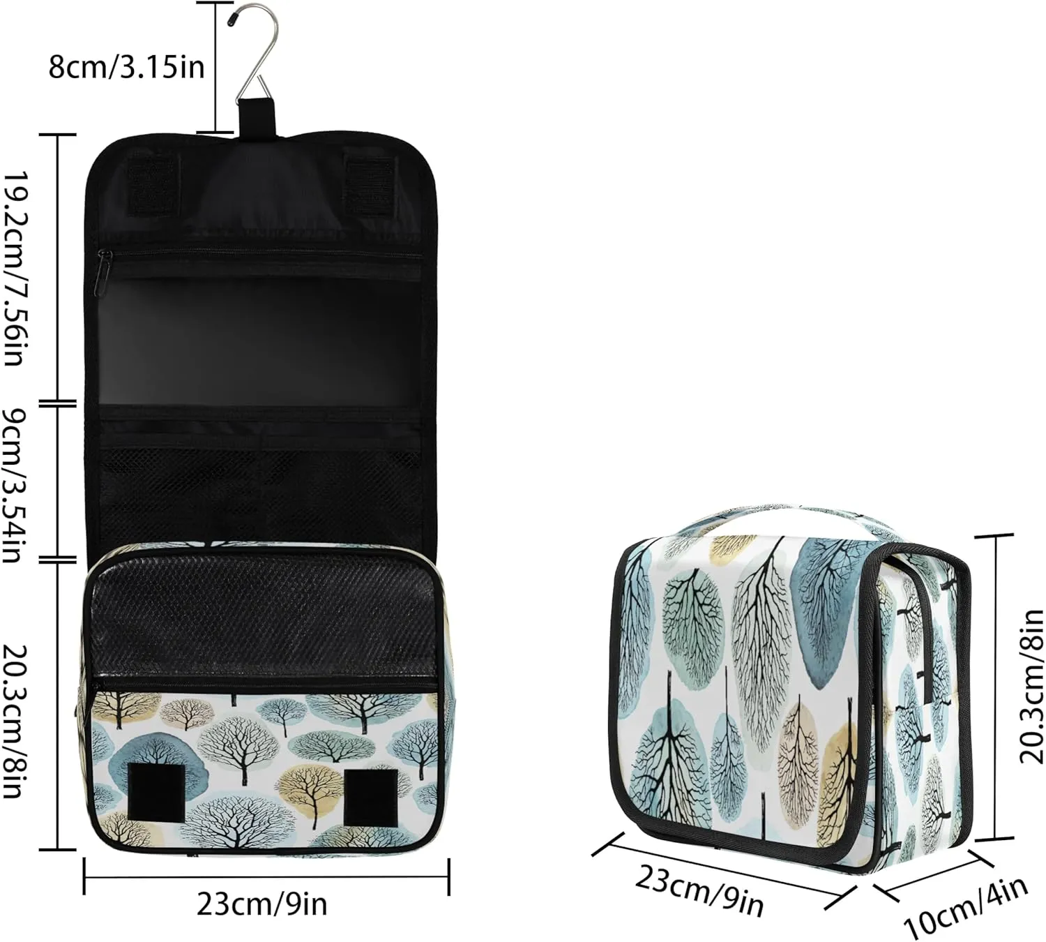 Boho Christmas Trees Hanging Toiletry Bag Waterproof Makeup Cosmetic Bag Travel Bag Organizer for Accessories Shampoo Full Sized Container Travel-Essentials Toiletry Bag