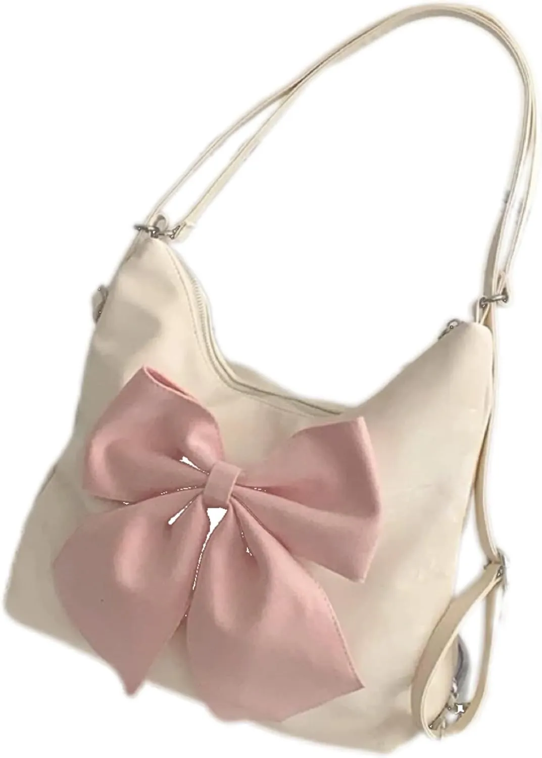 Bow Tote Bag for Women, Convertible ShoulderBag -Backpack, Water-resistant Large-Capacity Commuter Bag