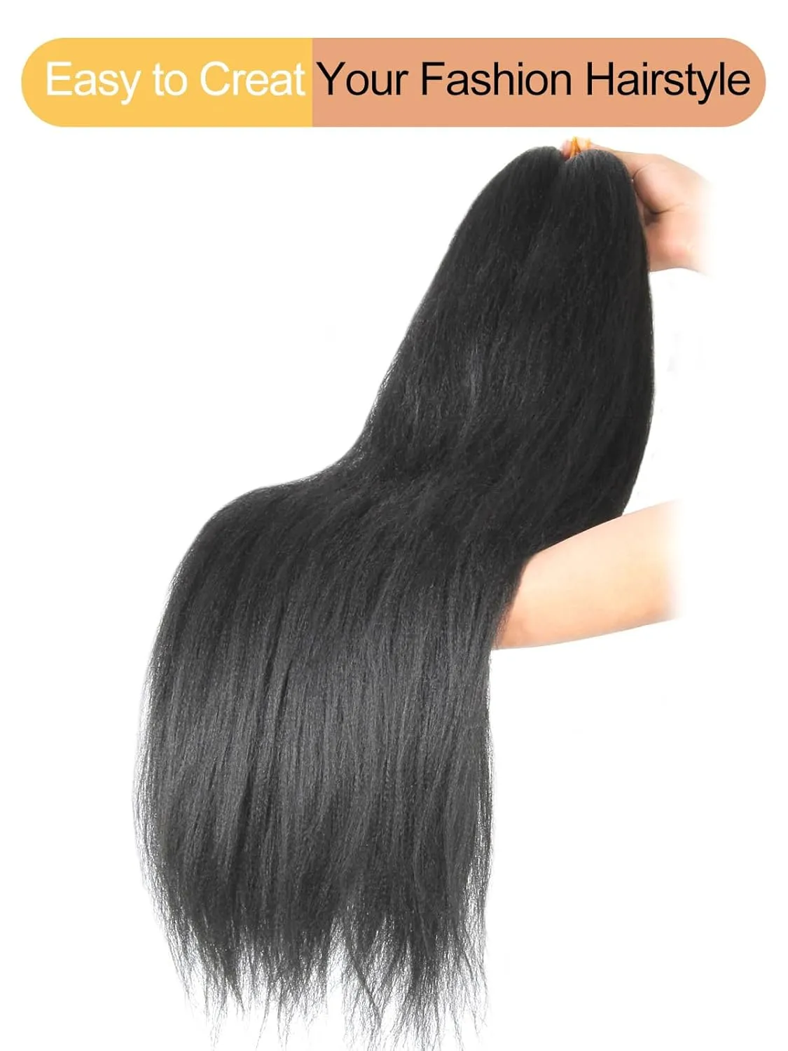 Braiding Hair 12 Inch Pre Stretched Color 2 Short Straight Crochet Braids Yaki Texture Synthetic Hair 8 Packs (2#/Off Black)
