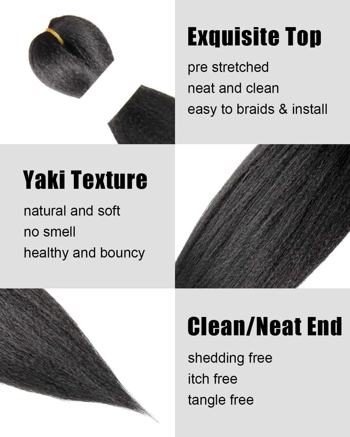 Braiding Hair 12 Inch Pre Stretched Color 2 Short Straight Crochet Braids Yaki Texture Synthetic Hair 8 Packs (2#/Off Black)