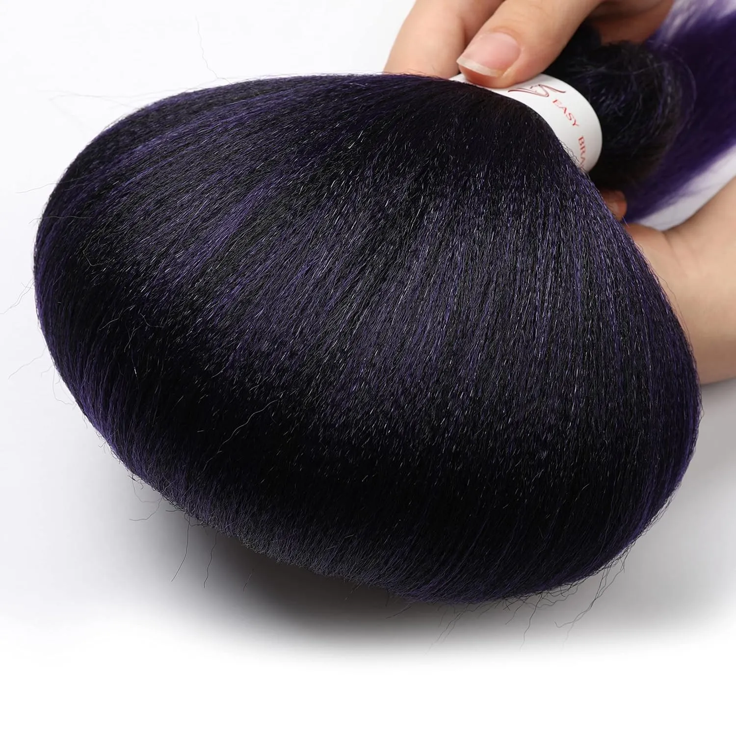Braiding Hair Pre Stretched-12 Inch 8 Packs Synthetic Braiding Hair, Natural Easy Braid Crochet Hair, Hot Water Setting Professional Soft Yaki Straight Texture (12Inch,# 1B/Purple)