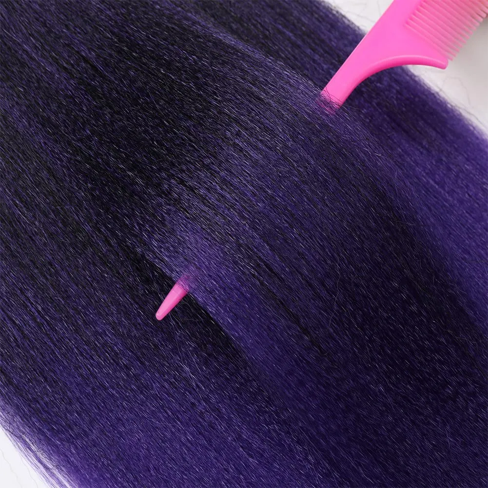Braiding Hair Pre Stretched-12 Inch 8 Packs Synthetic Braiding Hair, Natural Easy Braid Crochet Hair, Hot Water Setting Professional Soft Yaki Straight Texture (12Inch,# 1B/Purple)