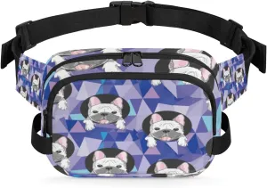 Brave Dogs Fanny Pack for Men Women Waterproof Belt Bag Cross Body Sling Bag with Adjustable Strap Fashion Waist Bag for Travel Running Hiking Workout Shoulder Bag