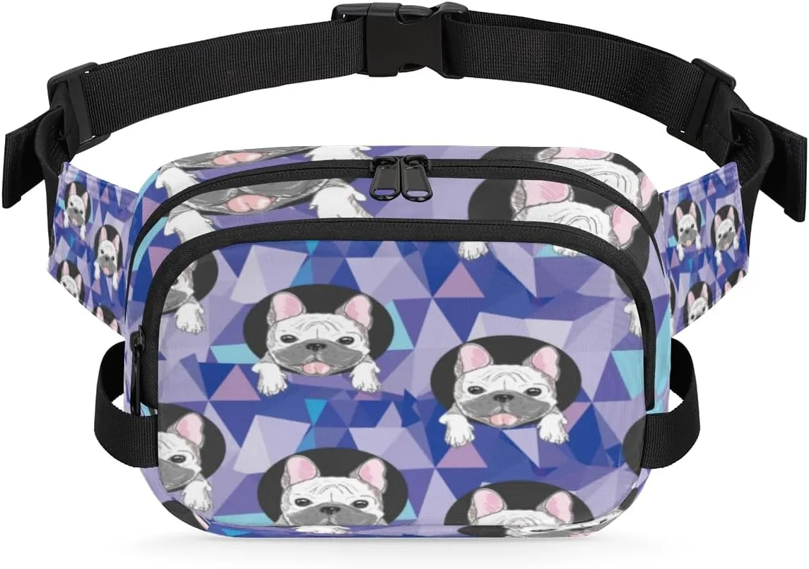 Brave Dogs Fanny Pack for Men Women Waterproof Belt Bag Cross Body Sling Bag with Adjustable Strap Fashion Waist Bag for Travel Running Hiking Workout Shoulder Bag