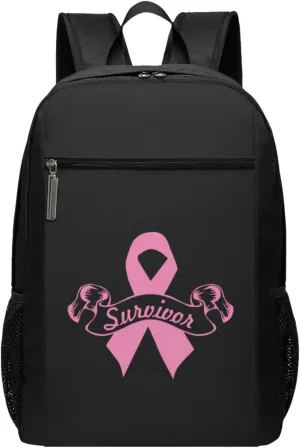 Breast Cancer Survivor Travel Laptop Backpack, Business Anti Theft Slim Sturdy Laptops Backpacks, College Computer Bag Gift for Men & Women Fits 17 Inch Notebook,Black