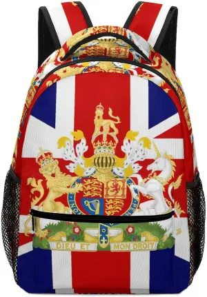 British Flag United Kingdom UK Casual Daypack Backpack Laptop Bag Cute Unisex for Travel Business Work