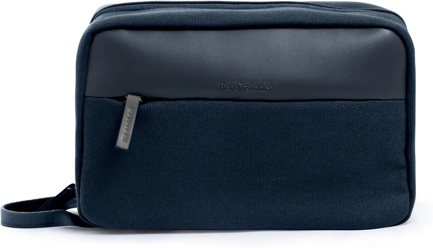 Brookstone Travel Toiletry Bag - Compact Cosmetic Organizer & Dopp Kit for Toiletries, Makeup, Grooming Essentials & Hygiene Kit, Splitpack Blue