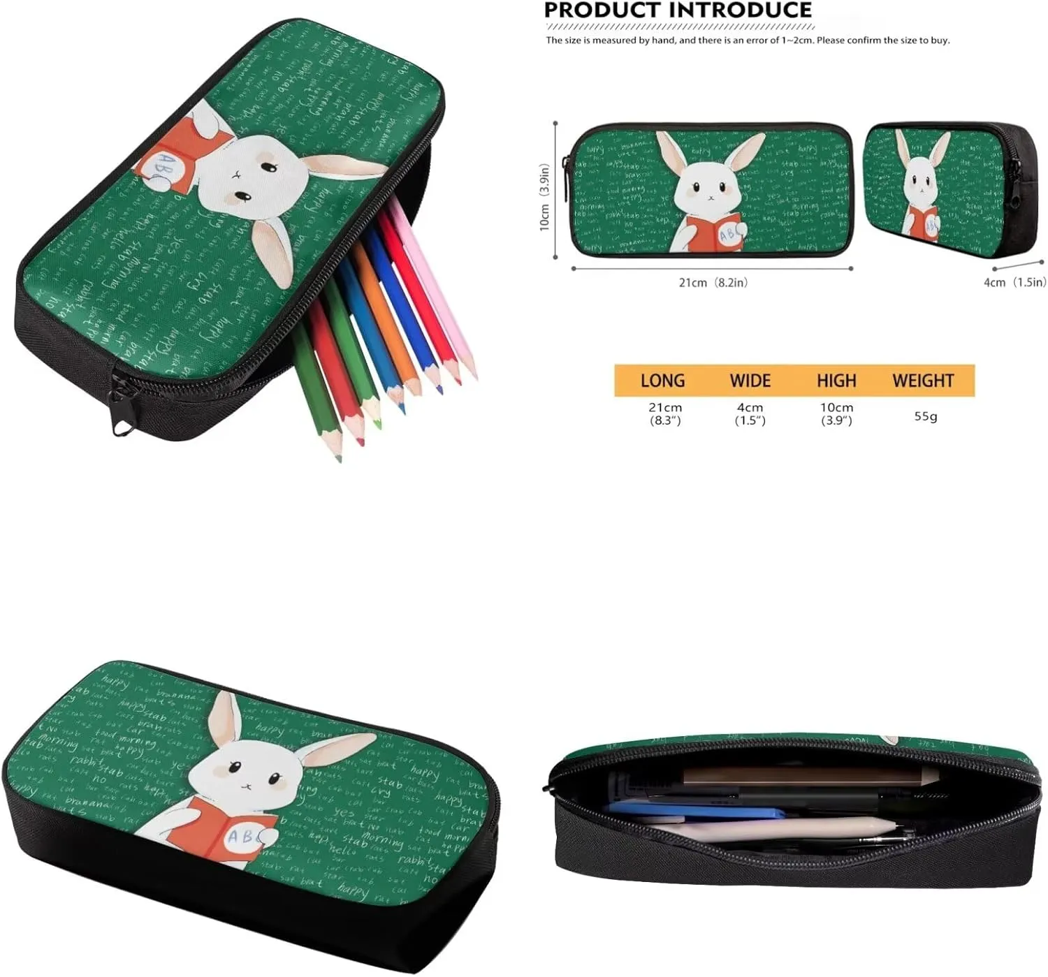 Bunny Teacher Backpack for School Girls 4-6 with Lunch Bag Kids Bookbag with Water Bottle Sleeve Pencil Case Animal Print School Bag 4th Grade Boy Book Bag Combo
