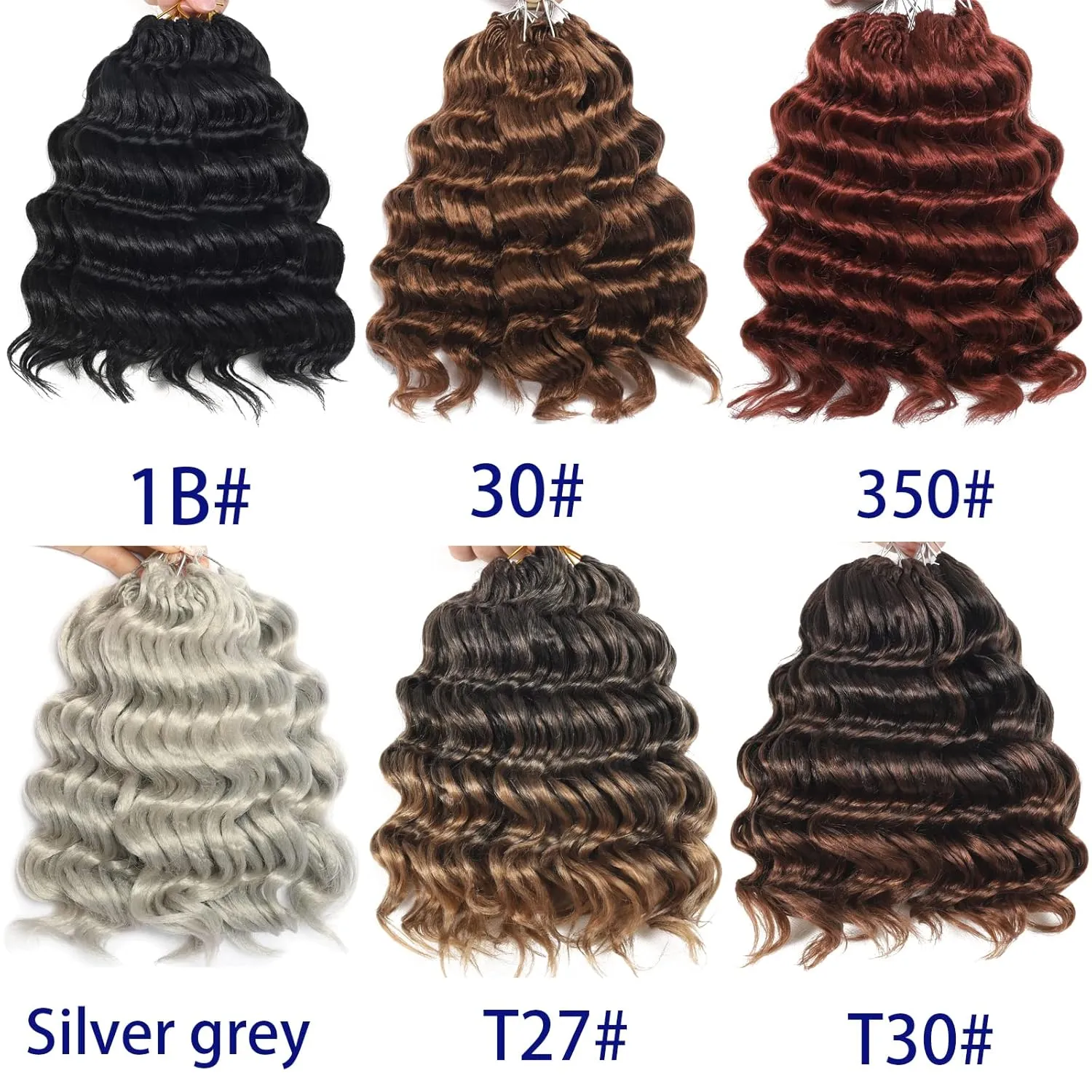 Burgundy Ombre Ocean Wave Crochet Hair Pre Looped 9 Inch Natural Curly Braiding Ocean Wave Hair 7 Packs 3 Tone Deep Wave Short Wavy Crochet Braids for Women