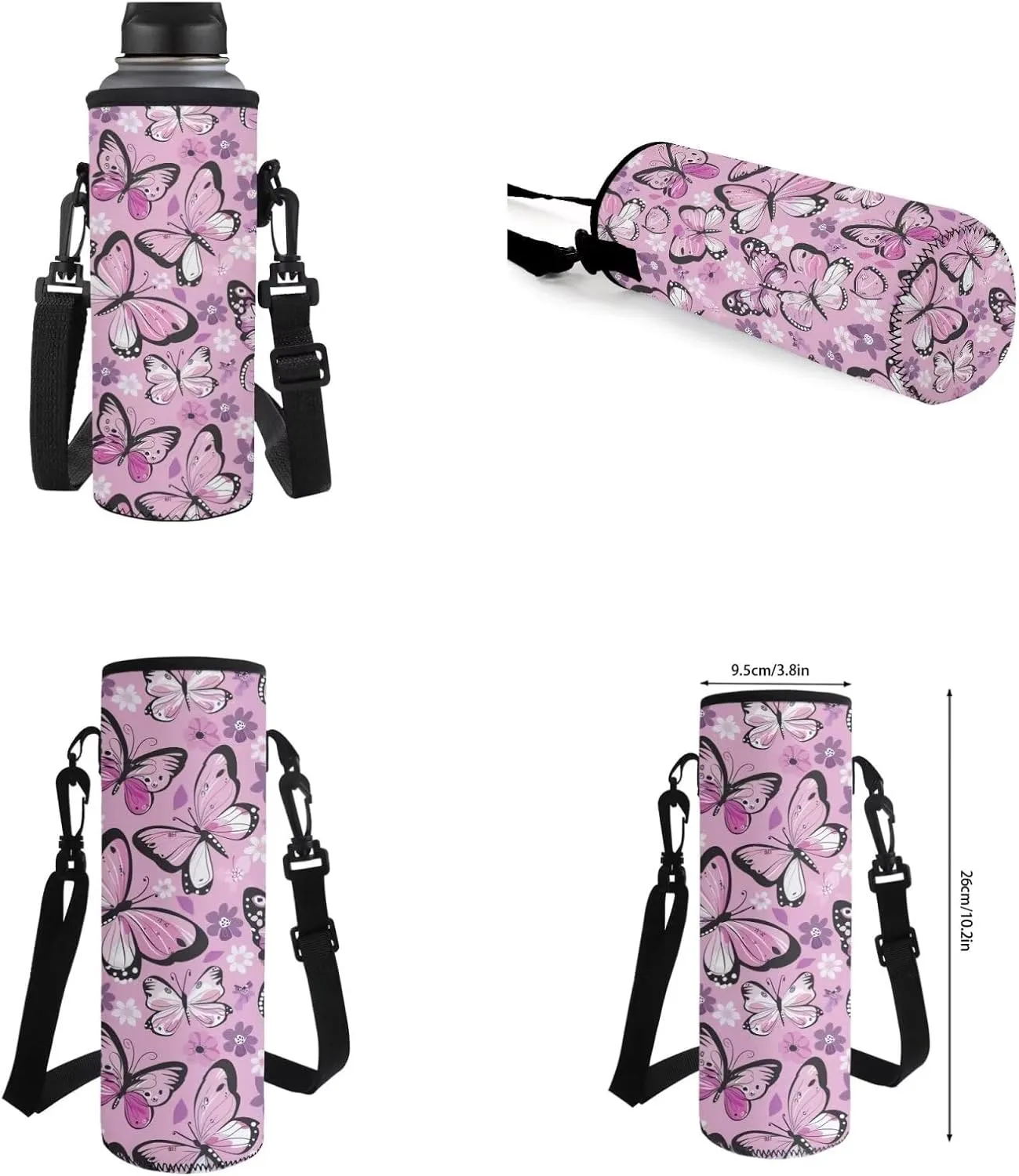 Butterfly Big Kids Backpack and Lunch Box Set Primary Boys Backpacks School Bag with Water Bottle Holder Bookbags for Kindergarten Elementary Middle High School Birthday Gifts