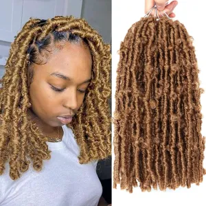 Butterfly Locs Crochet Hair 7 Packs 12 Inch Lightweight Pre Looped Soft Faux Locs for Black Women (12 Inch 7 Packs, 27#)