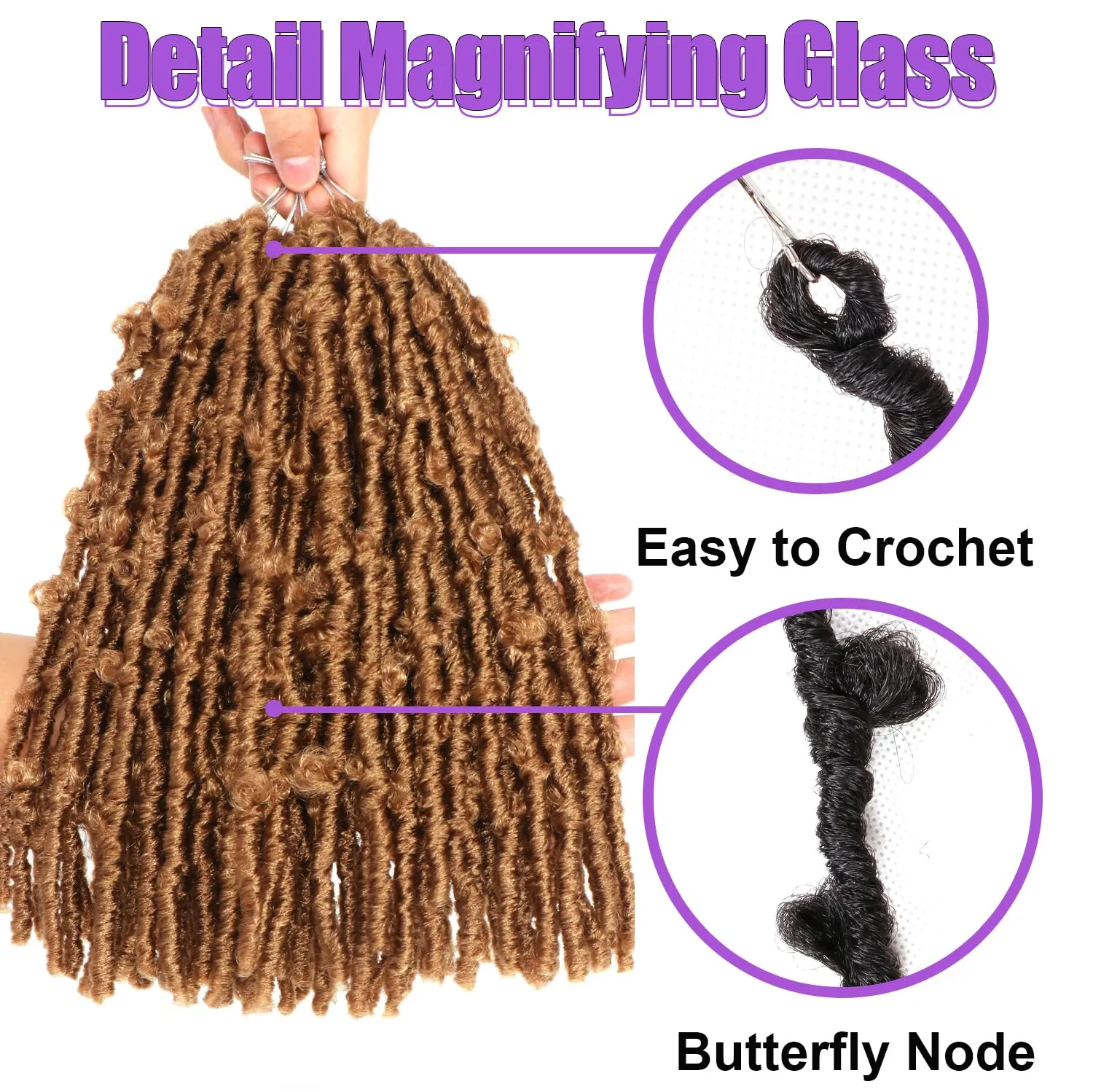 Butterfly Locs Crochet Hair 7 Packs 12 Inch Lightweight Pre Looped Soft Faux Locs for Black Women (12 Inch 7 Packs, 27#)