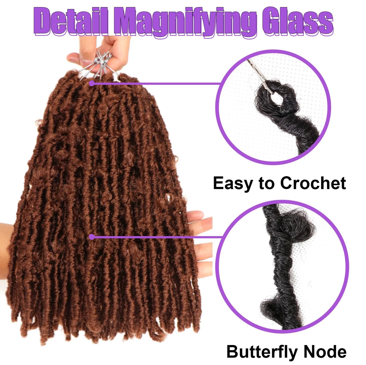 Butterfly Locs Crochet Hair 7 Packs 12 Inch Lightweight Pre Looped Soft Faux Locs for Black Women (12 Inch 7 packs, 30#)