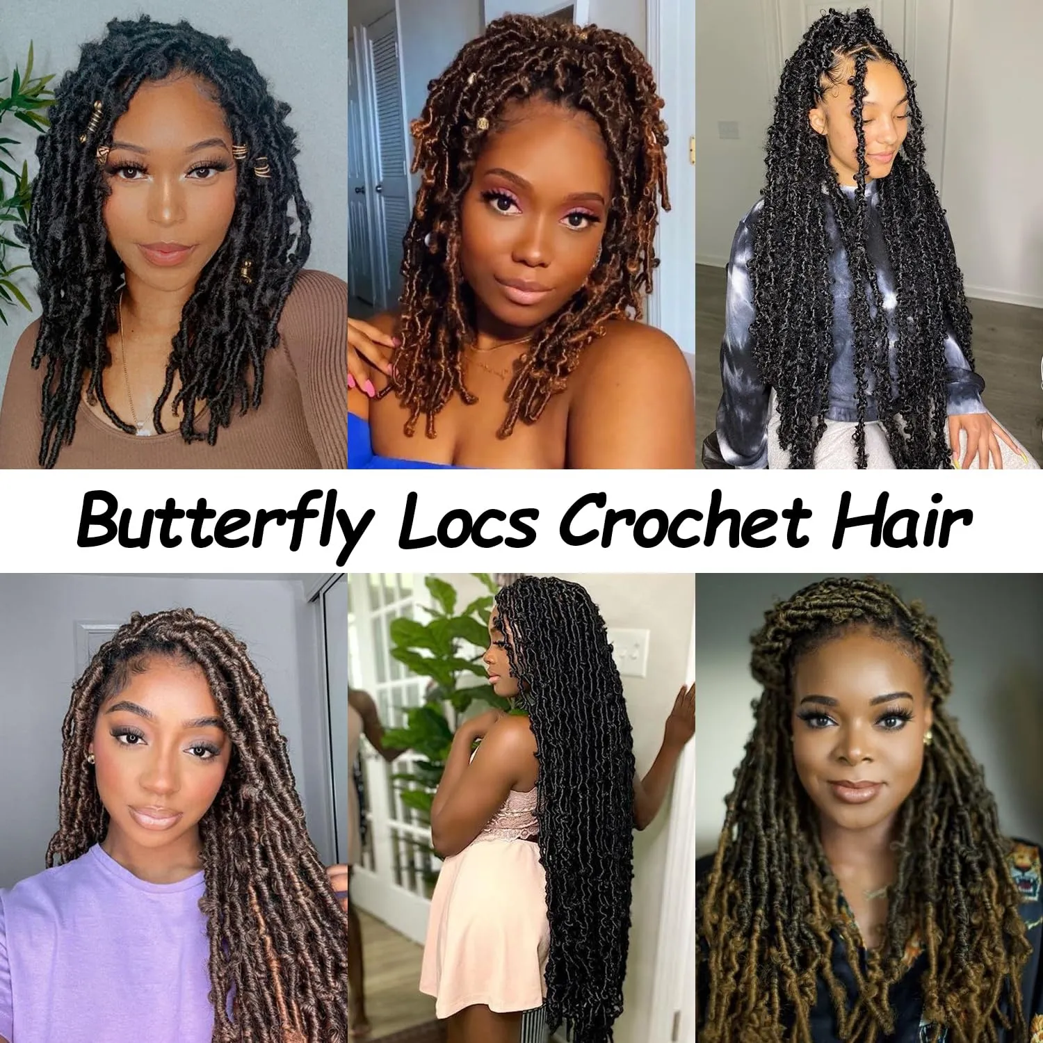 Butterfly Locs Crochet Hair 7 Packs 12 Inch Lightweight Pre Looped Soft Faux Locs for Black Women (12 Inch 7 packs, 30#)