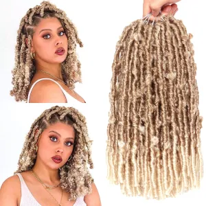 Butterfly Locs Crochet Hair 7 Packs 12 Inch Lightweight Pre Looped Soft Faux Locs for Black Women (12 Inch(Pack of 7), 27#/613#)