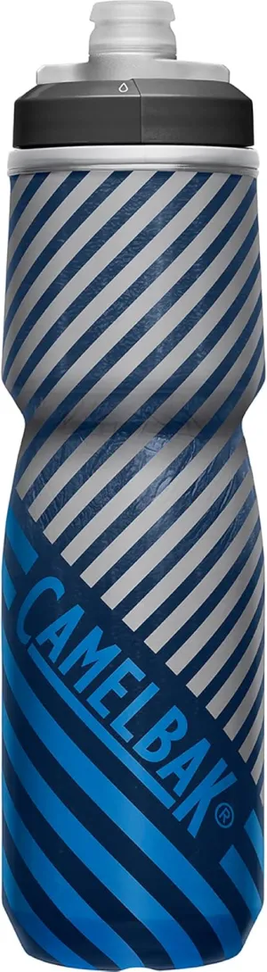 CamelBak Podium Chill Insulated Bike Water Bottle - Easy Squeeze Bottle - Fits Most Bike Cages - 24oz, Navy Stripe