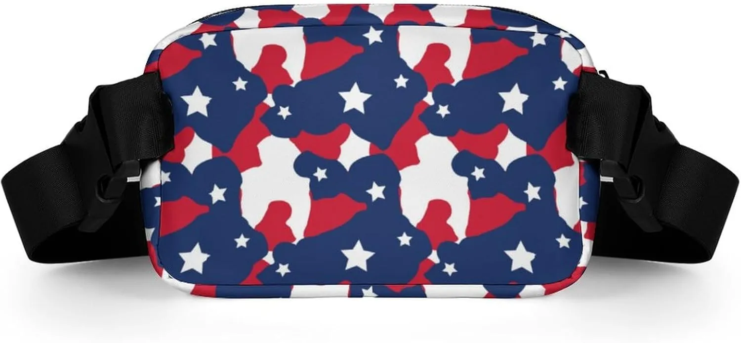 Camouflage Pattern with Stars Unisex Fashion Fanny Pack Crossbody Bag Suitable for Traveling, Hiking, Daily Life, 20x13cm, style-7-2