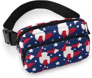 Camouflage Pattern with Stars Unisex Fashion Fanny Pack Crossbody Bag Suitable for Traveling, Hiking, Daily Life, 20x13cm, style-7-2