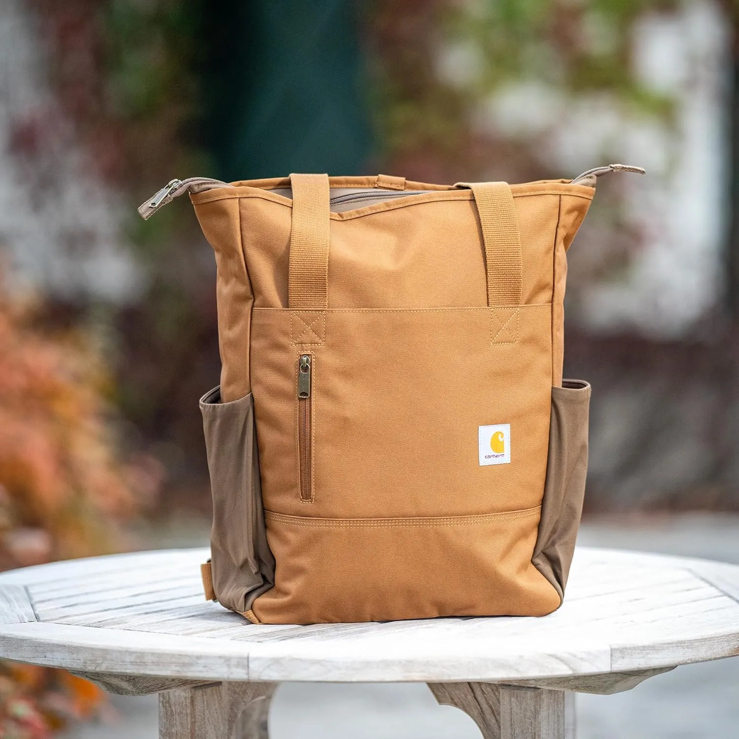 Carhartt Classic Convertible Backpack Tote, Durable Water Repellent Material W/ 17" Laptop Sleeve, Black, One Size