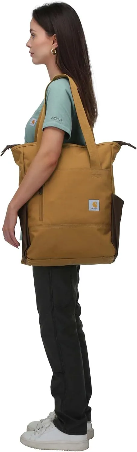 Carhartt Classic Convertible Backpack Tote, Durable Water Repellent Material W/ 17" Laptop Sleeve, Black, One Size