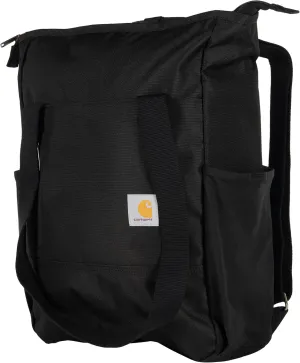 Carhartt Classic Convertible Backpack Tote, Durable Water Repellent Material W/ 17" Laptop Sleeve, Black, One Size